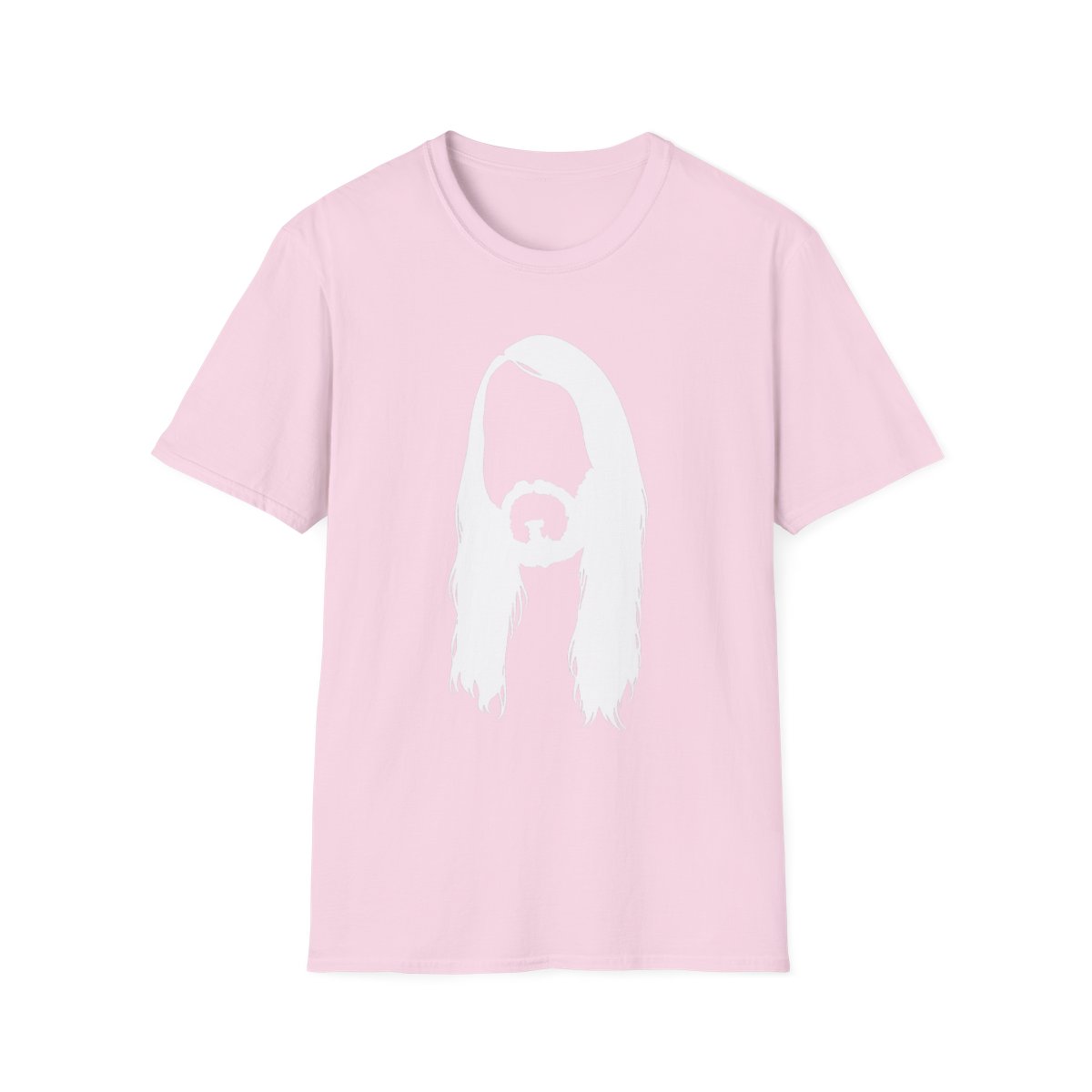 Long Hair Beard Silhouette T-Shirt | Minimal Portrait Tee, Graphic Face Art | Cr1TiKaL | MoistCr1TiKaL - alternate angle 4, merchandise