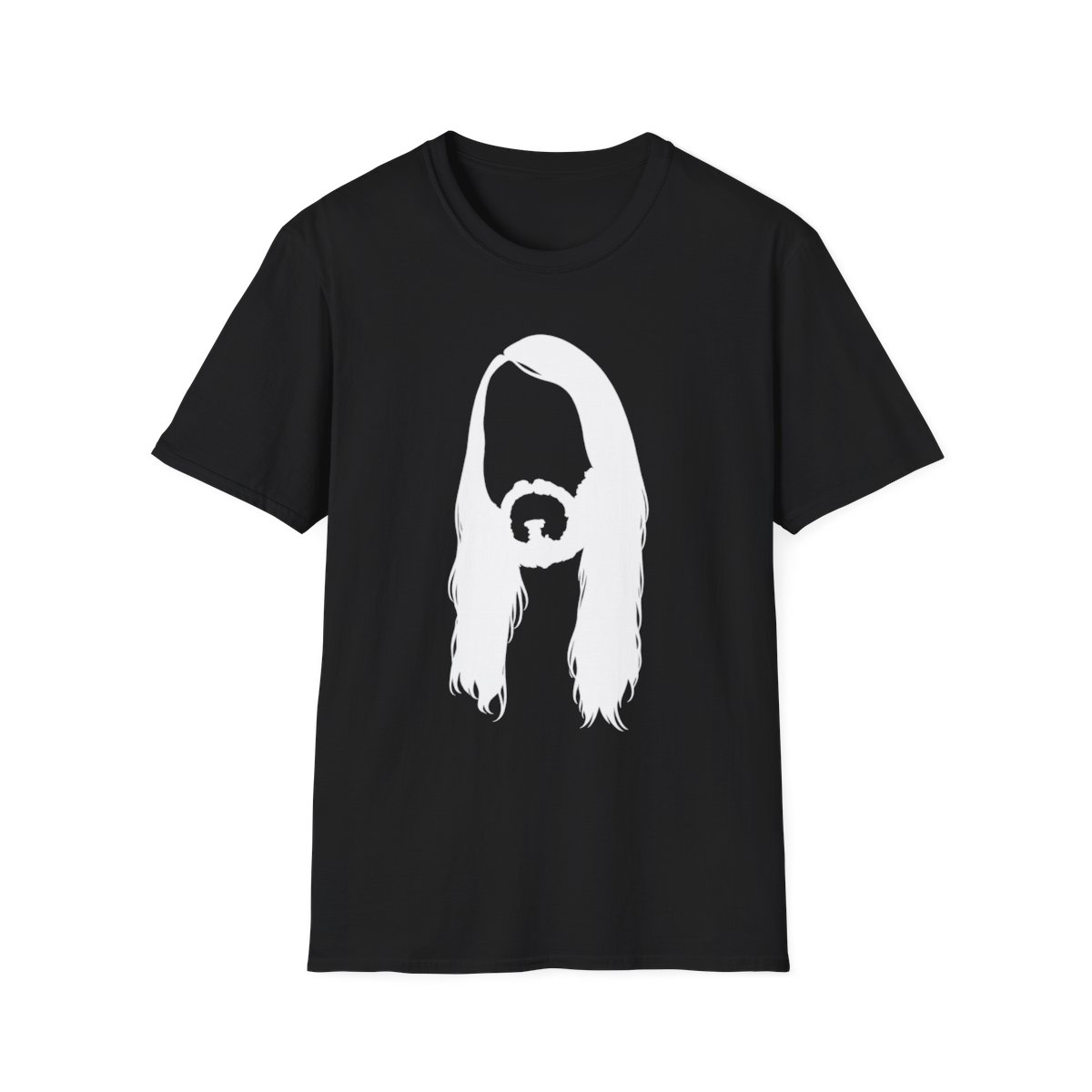 Long Hair Beard Silhouette T-Shirt | Minimal Portrait Tee, Graphic Face Art | Cr1TiKaL | MoistCr1TiKaL - Official T-Shirts merchandise