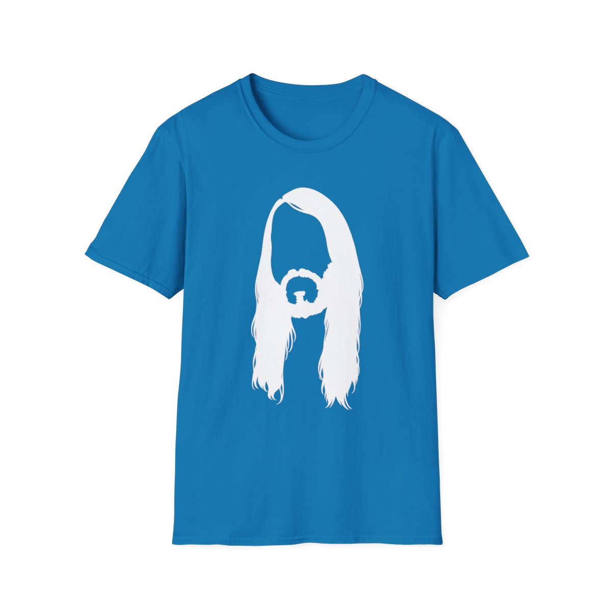 Long Hair Beard Silhouette T-Shirt | Minimal Portrait Tee, Graphic Face Art | Cr1TiKaL | MoistCr1TiKaL - alternate angle 3, merchandise
