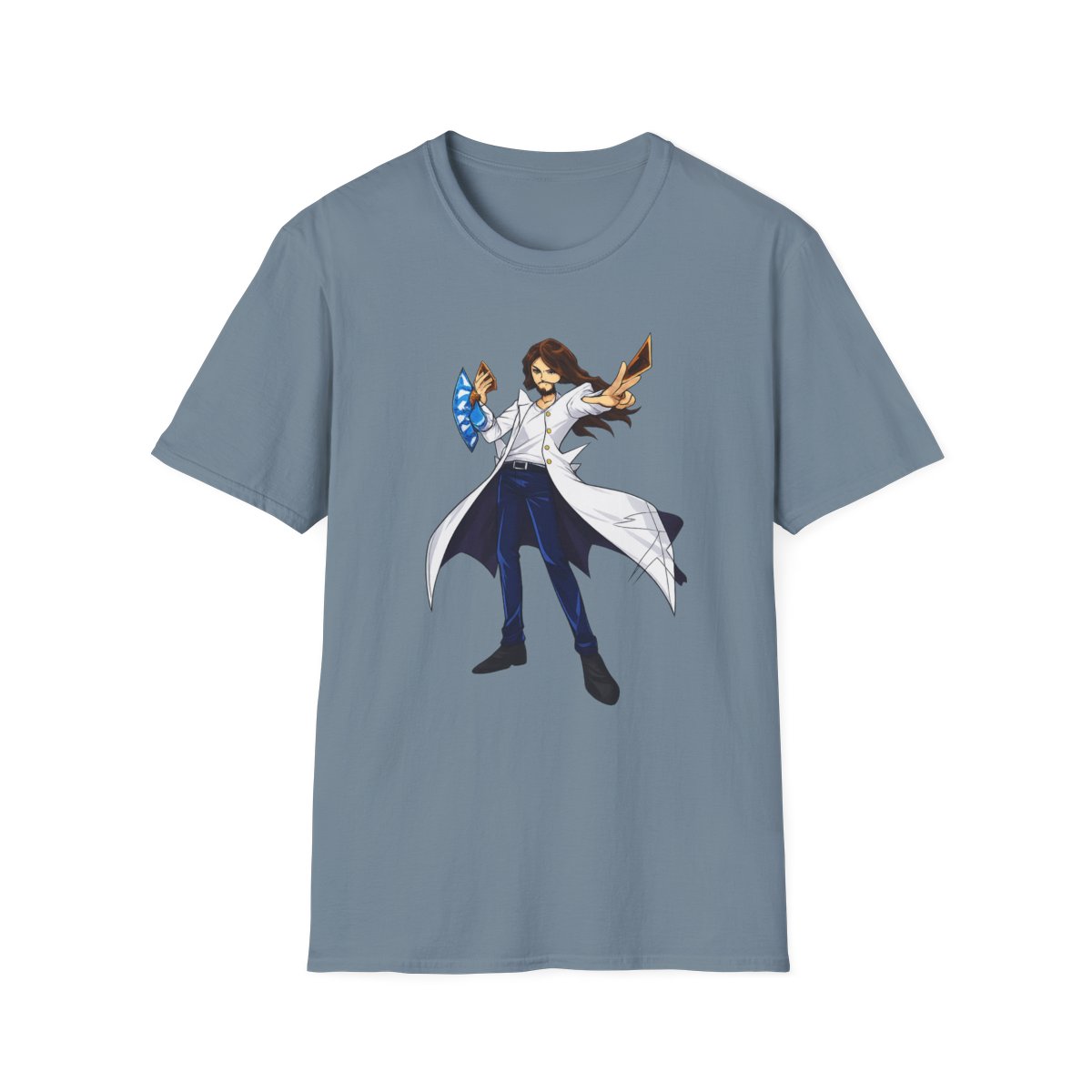 Mage with Crystal and Flame Staff T-Shirt | Fantasy Wizard Illustration | Cr1TiKaL | MoistCr1TiKaL - alternate angle 3, merchandise