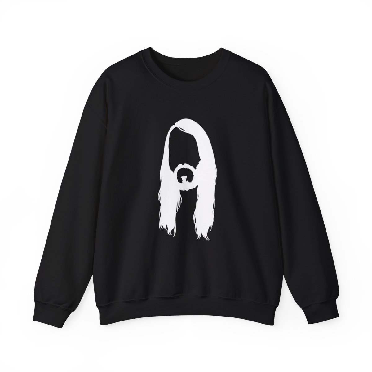 Long Hair Beard Silhouette Sweatshirt | Minimalist Portrait Crewneck | Cr1TiKaL | MoistCr1TiKaL - Official Sweatshirts merchandise