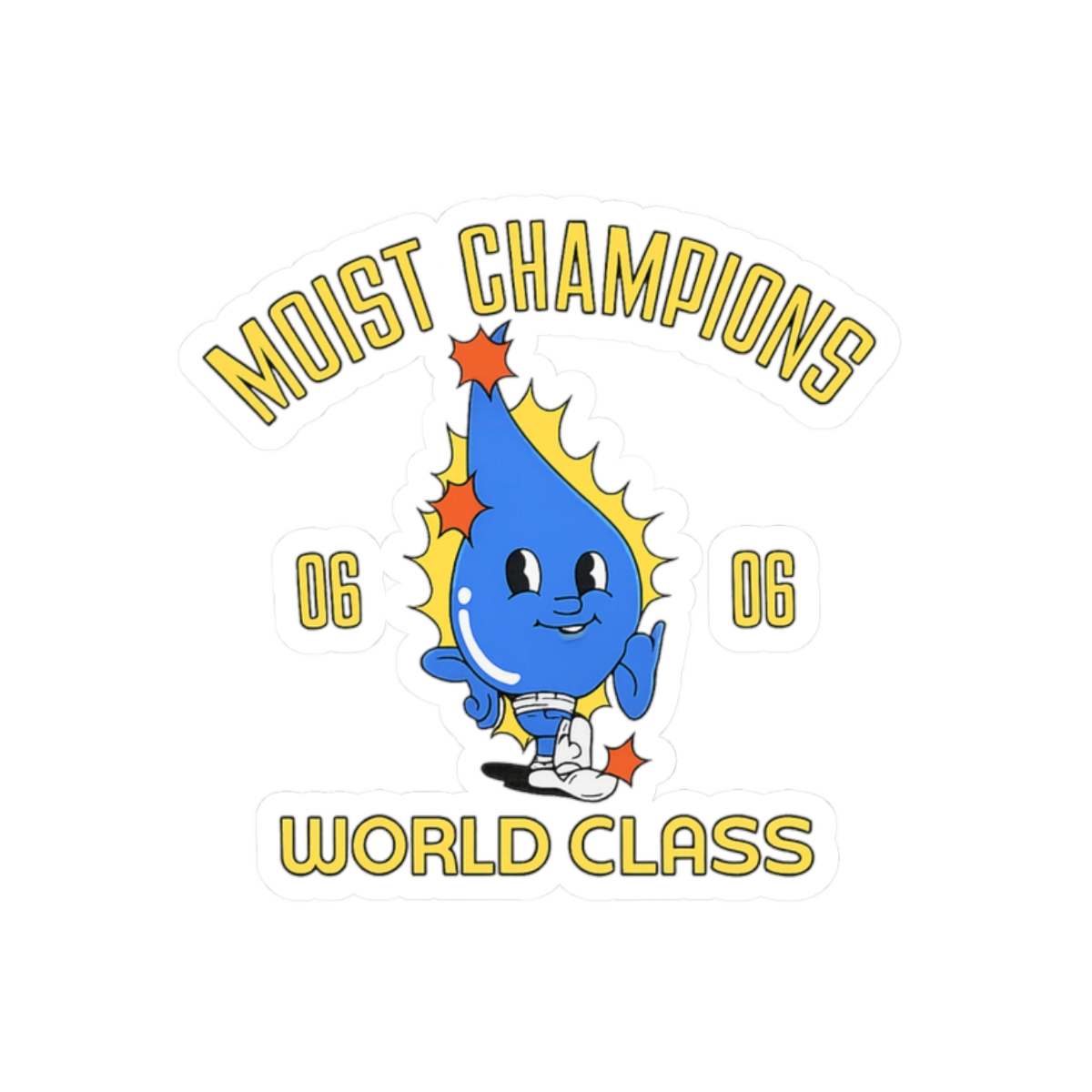 Moist Champions water drop character Kiss-Cut Sticker | World Class decal | Cr1TiKaL | MoistCr1TiKaL - alternate angle 3, merchandise