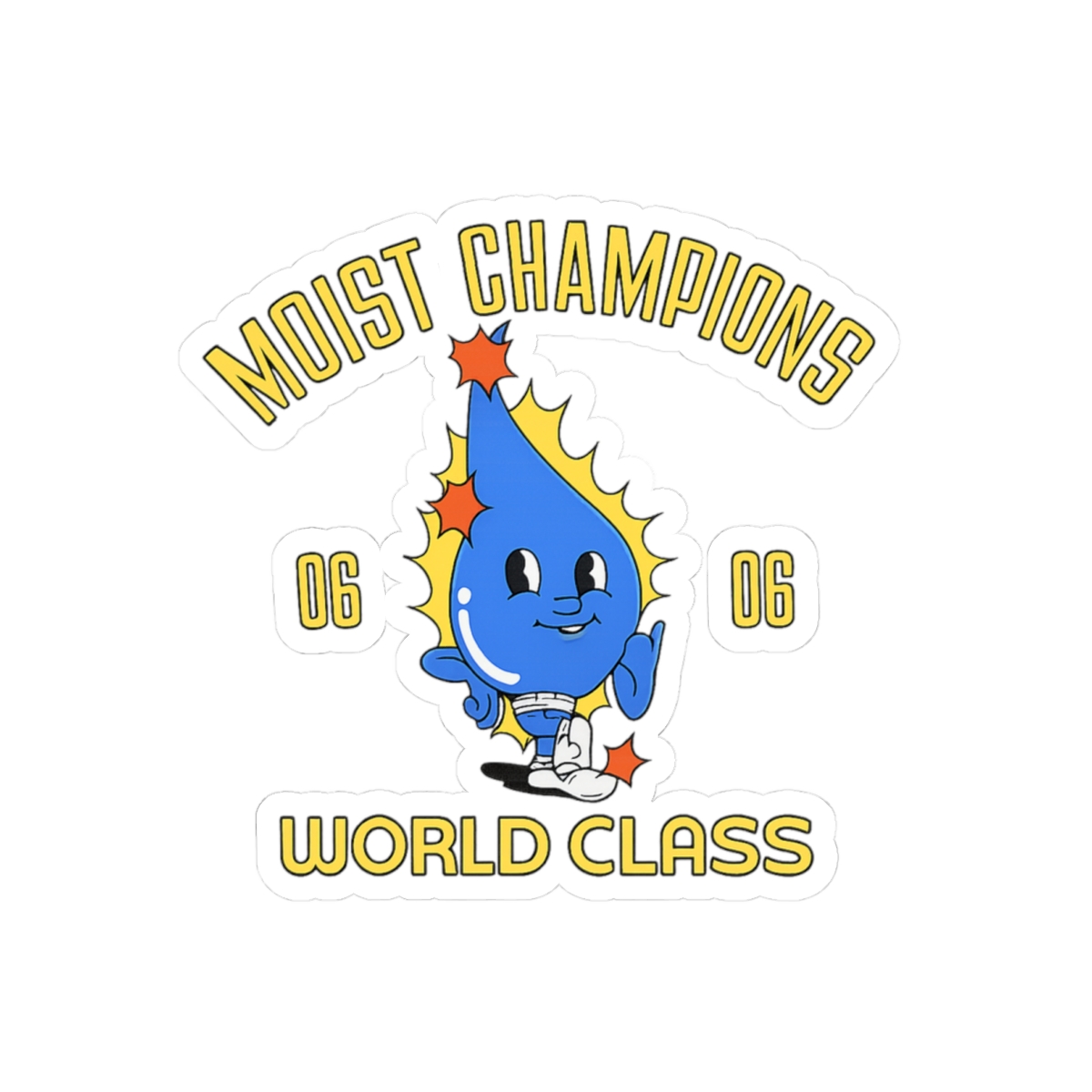 Moist Champions water drop character Kiss-Cut Sticker | World Class decal | Cr1TiKaL | MoistCr1TiKaL - alternate angle 2, merchandise