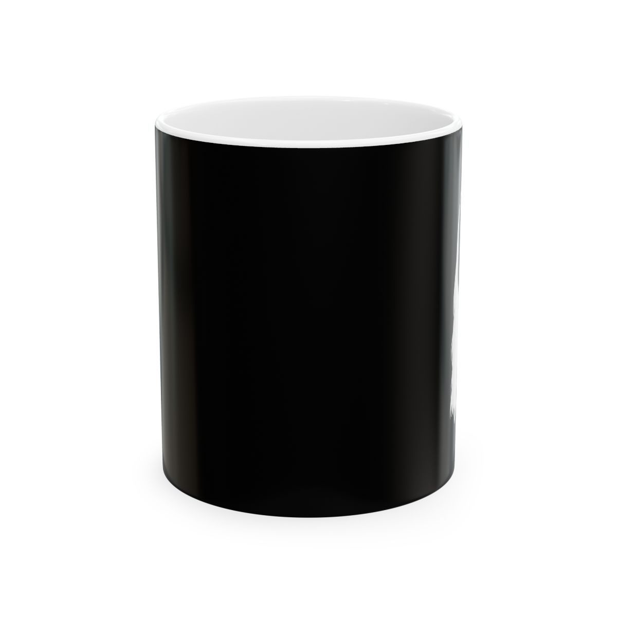 Black Minimalist Ceramic Mug | Glossy Coffee Cup | Cr1TiKaL | MoistCr1TiKaL - alternate angle 1, merchandise