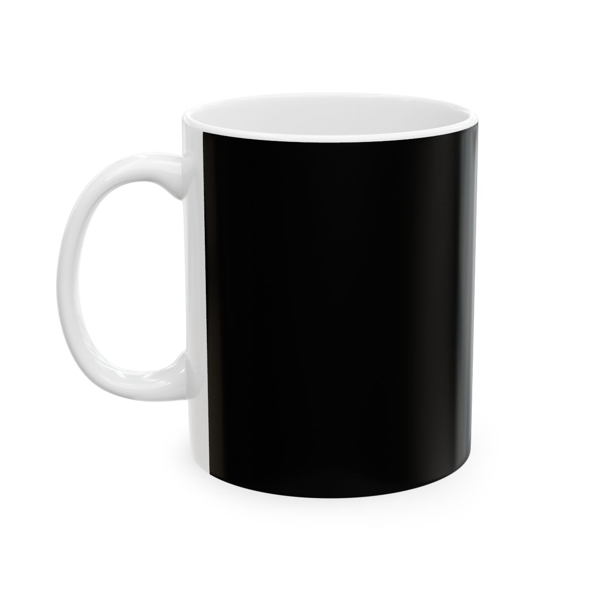 Black Minimalist Ceramic Mug | Glossy Coffee Cup | Cr1TiKaL | MoistCr1TiKaL - alternate angle 3, merchandise
