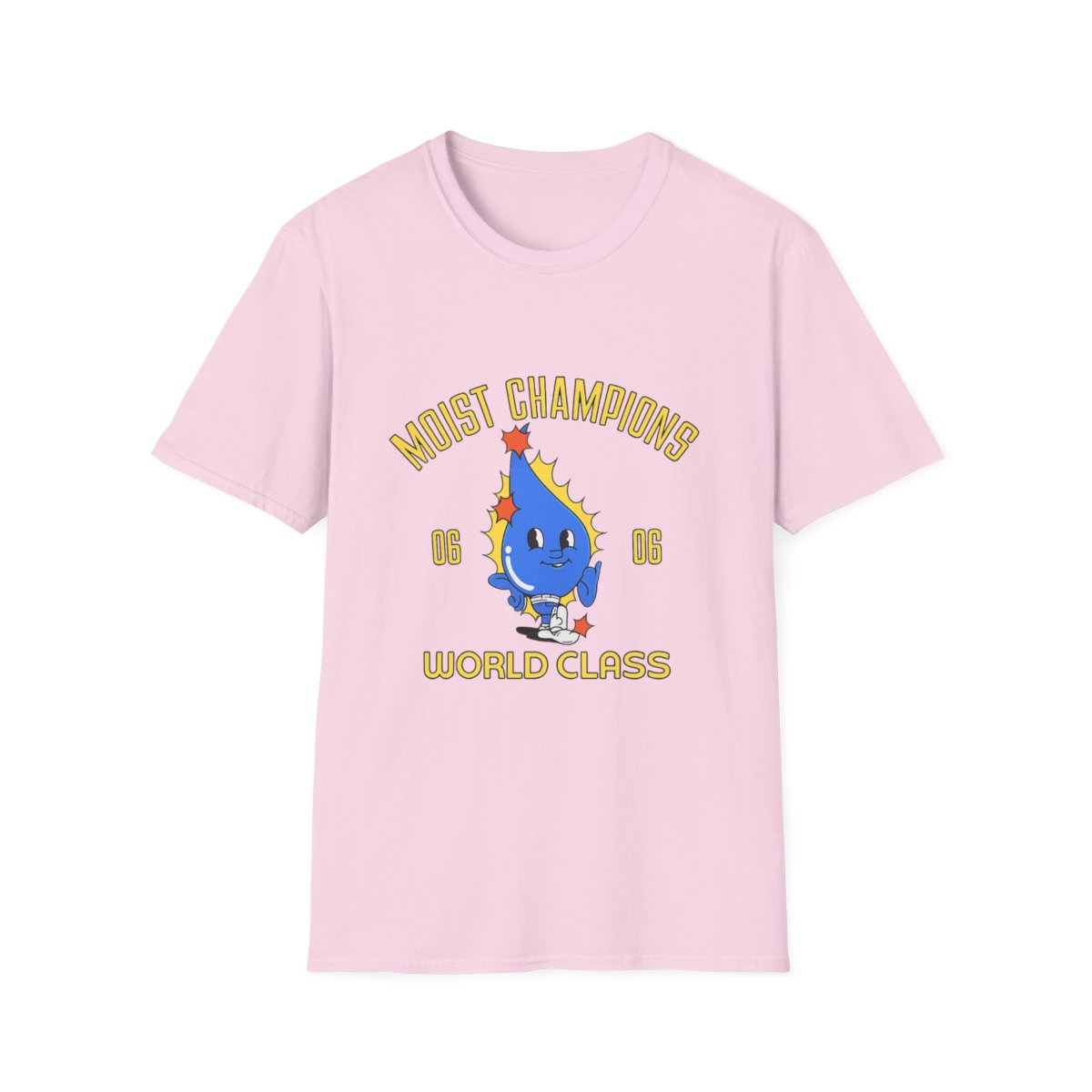 Moist Champions blue drop character T-Shirt | playful sports team tee | Cr1TiKaL | MoistCr1TiKaL - alternate angle 5, merchandise
