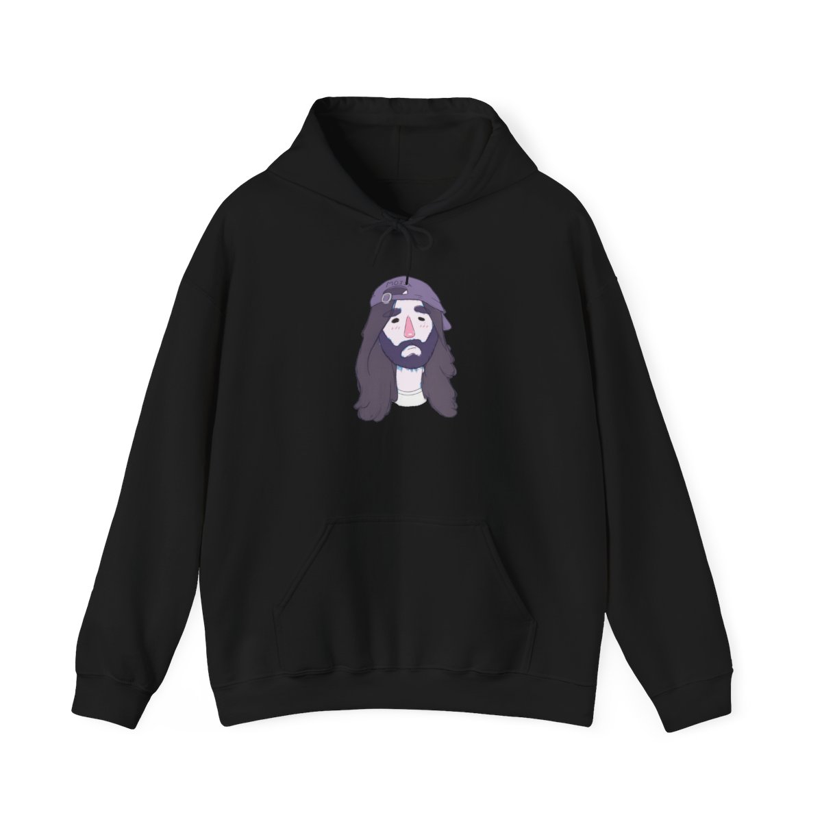 Long-Haired Bearded Face hoodie | Graphic Hooded Sweatshirt | Cr1TiKaL | MoistCr1TiKaL - alternate angle 2, merchandise