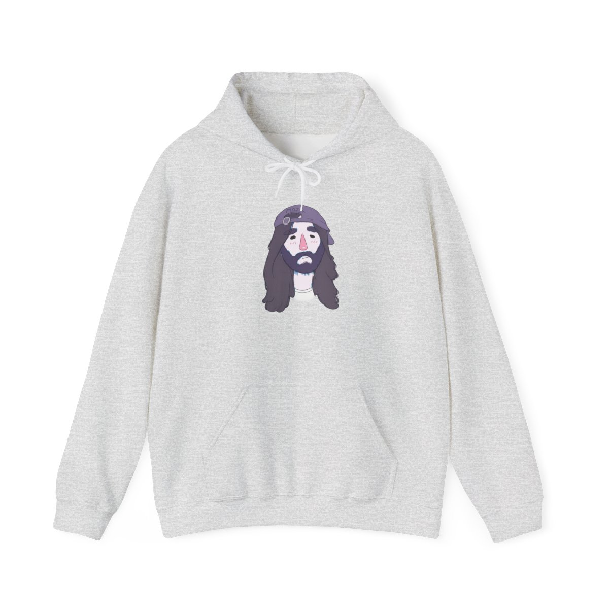 Long-Haired Bearded Face hoodie | Graphic Hooded Sweatshirt | Cr1TiKaL | MoistCr1TiKaL - Official Hoodies merchandise