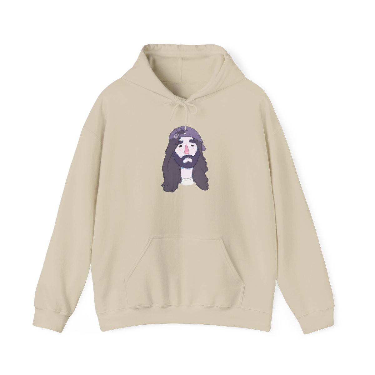 Long-Haired Bearded Face hoodie | Graphic Hooded Sweatshirt | Cr1TiKaL | MoistCr1TiKaL - alternate angle 3, merchandise