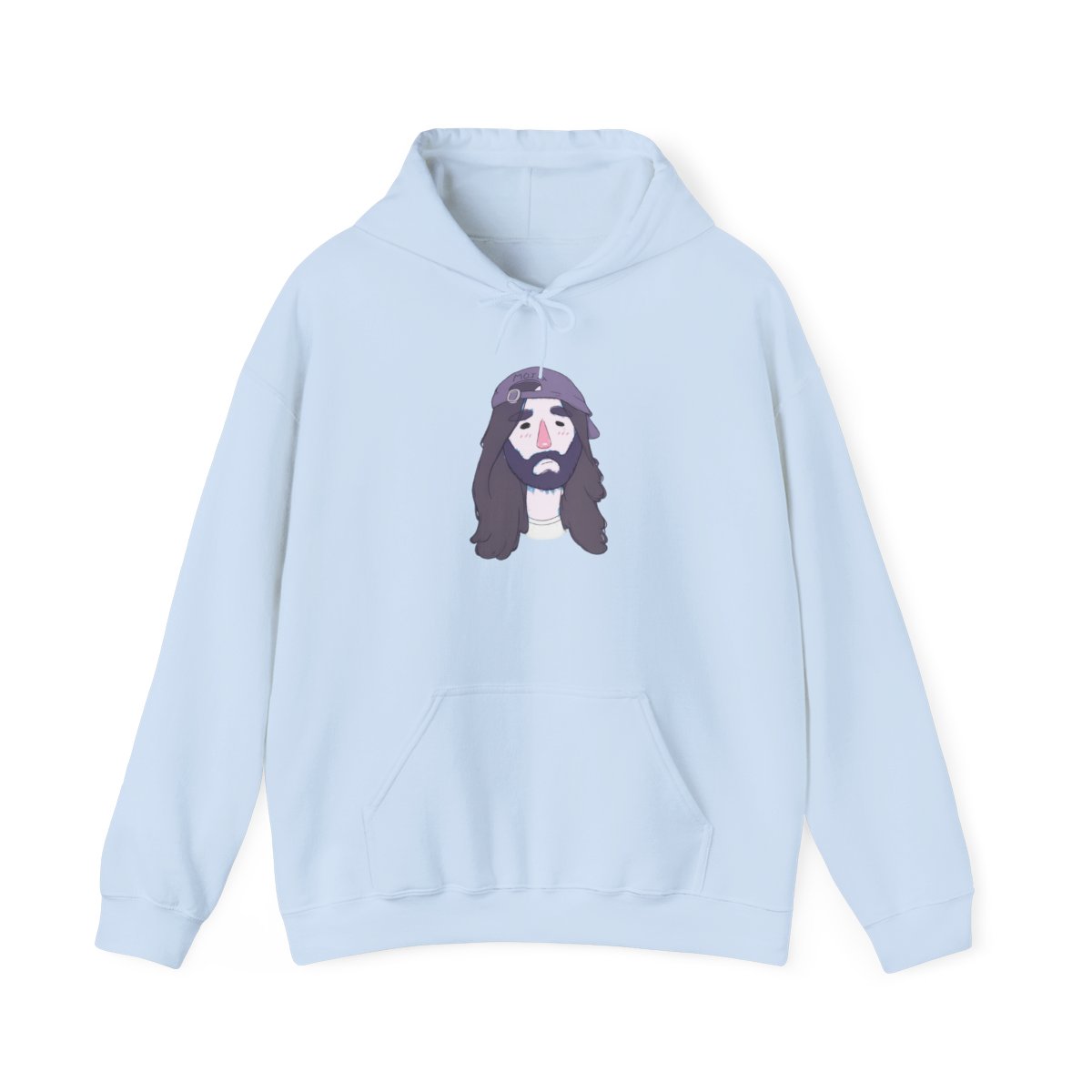Long-Haired Bearded Face hoodie | Graphic Hooded Sweatshirt | Cr1TiKaL | MoistCr1TiKaL - alternate angle 4, merchandise